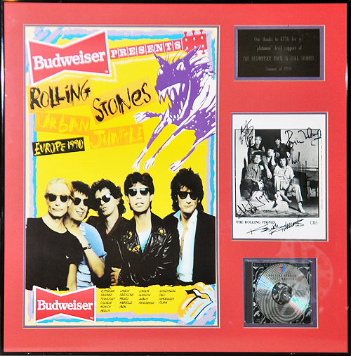 Rolling Stones - Autographed 1990 Urban Jungle Tour Framed Presentation