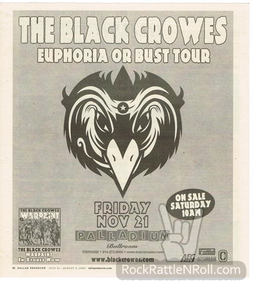 Black Crowes - 2008 Tour Concert Ad