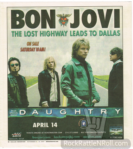Bon Jovi - 2007 Tour Concert Ad