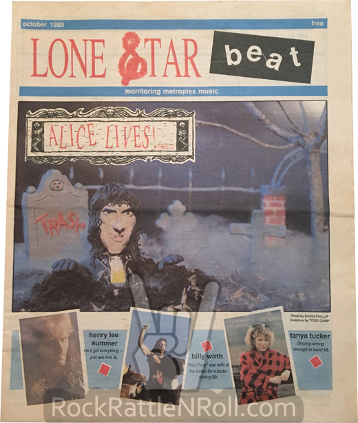 Alice Cooper - October 1989 Lone Star Beat Fort Worth Texas Magazine