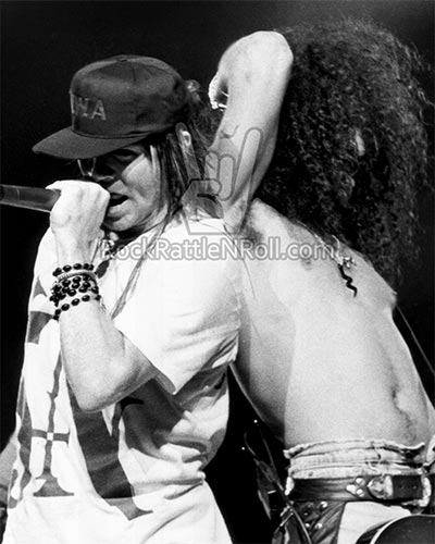 Classic BW Photo of Guns N'Roses W. Axl Rose and Slash Photo 03