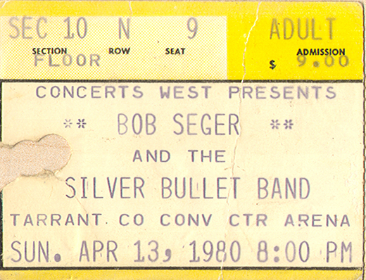 Bob Seger 04-13-80 Tarrant County - Forth Worth, TX