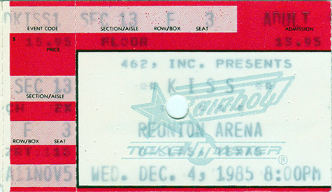 KISS 12-04-85 Reunion Arena - Dallas, TX