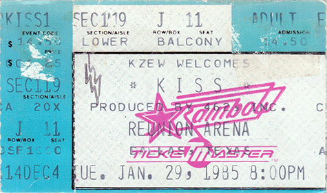 KISS 01-29-85 Reunion Arena - Dallas, TX