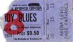 Moody Blues Ticket Stub 1979 The Summit Arena - Houston, TX