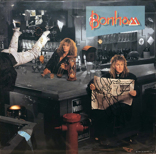 Bonham - Autographed Debut LP Album Flat