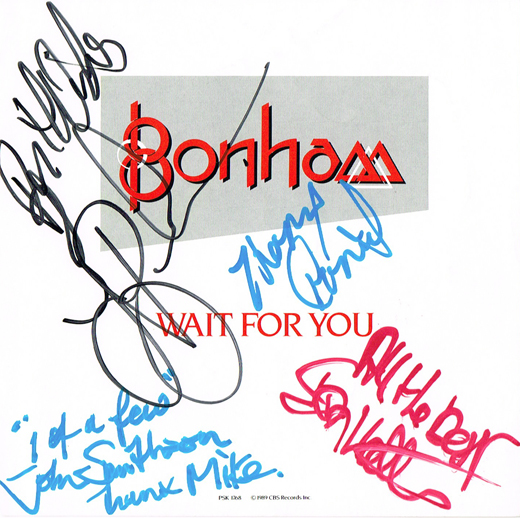 Bonham - Complete Band Autographed Waiting For You CD Single Insert