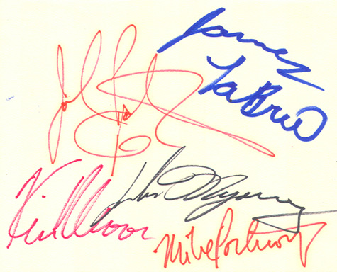 Dream Theater - Complete Original Band 4x5 autograph paper