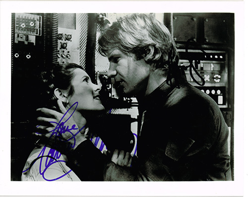 Harrison Ford and Carrie Fisher Star Wars Promo Still 8x10 BW Photo 02