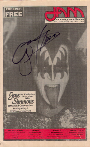 KISS - Gene Simmons 1995 JAM Magazine cover