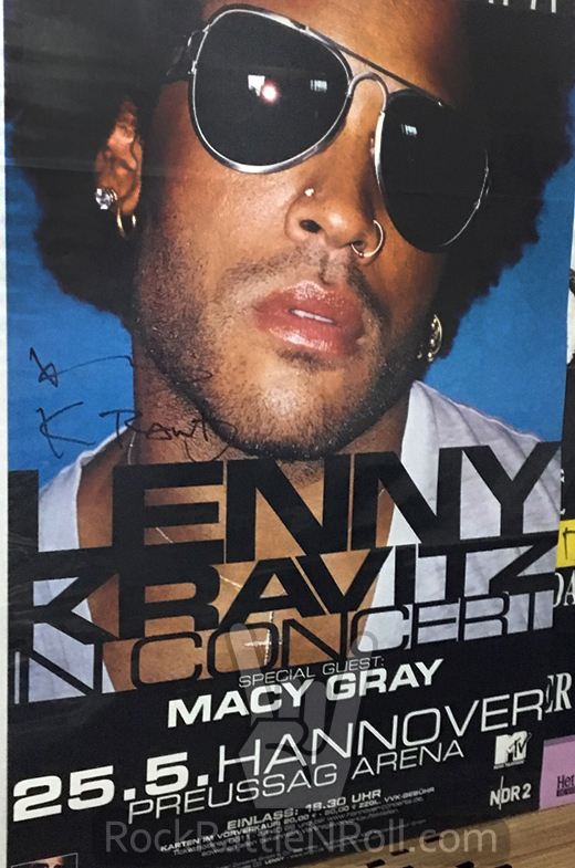 Lenny Kravitz - Autographed 2002 Hannover Germany Concert Poster