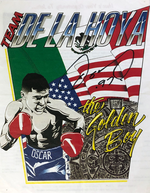 Oscar De La Hoya - Signed 5x8 1996 Color Team Promo Flyer