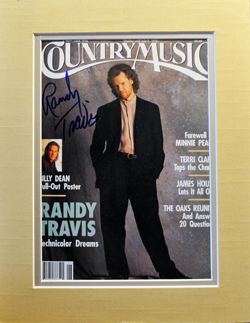 11x14 double archival matted 8x10 Country Music magazine cover Signed by Randy Travis