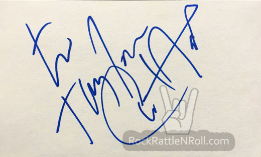 Santana - Autographed 4x5 Index Card Personalized to Taylor