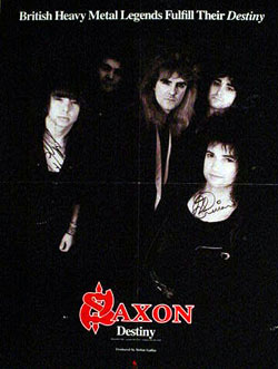 Saxon signed Destiny promo poster