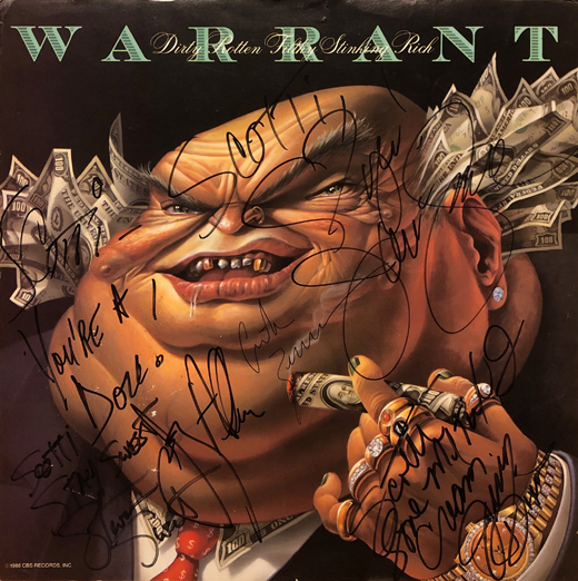 Warrant - Autographed Debut Album Flat Complete Band