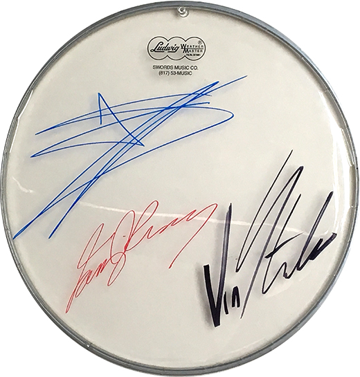Wolfmother Complete Band Ludwig Drum Head Andrew Stockdale Vin Steele Ian Peres