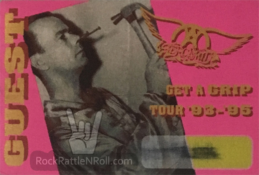 Aerosmith - 83-95 Get A Grip Tour Guest Backstage Pass