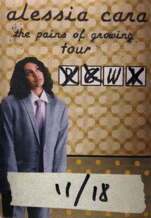 Alessia Cara - The Pains Of Growing Tour Backstage Working Pass