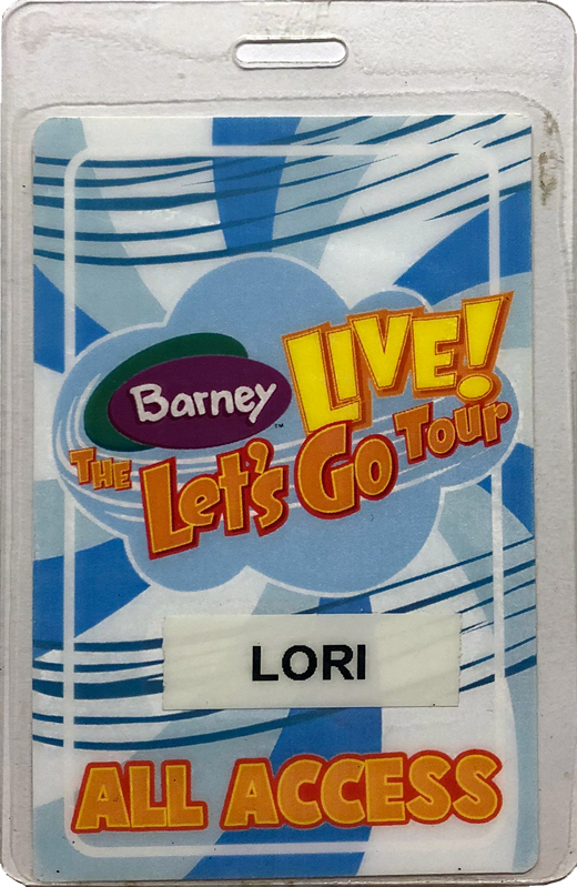 Barney Live! - Tour Backstage All Access Laminate Pass