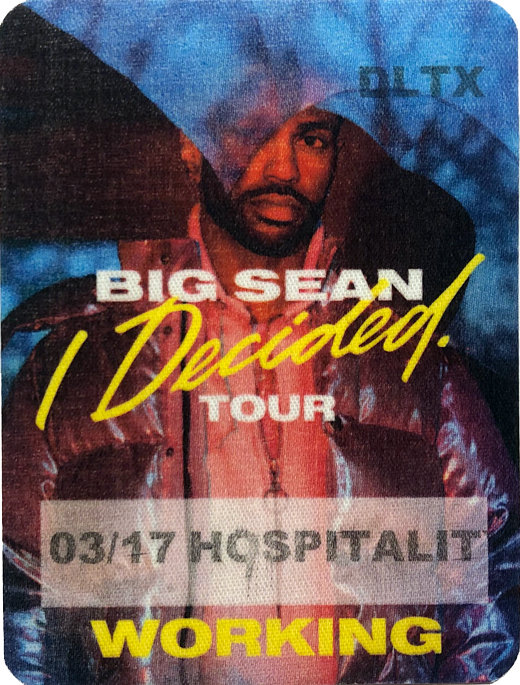 Big Sean - I Decided Tour Backstage Working Pass
