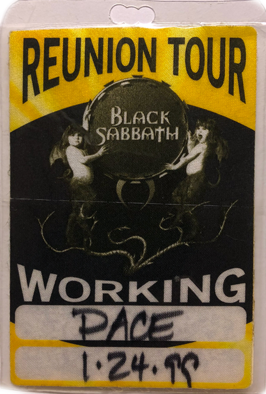 Black Sabbath - 1999 Reunion Tour Backstage Working Pass Laminated