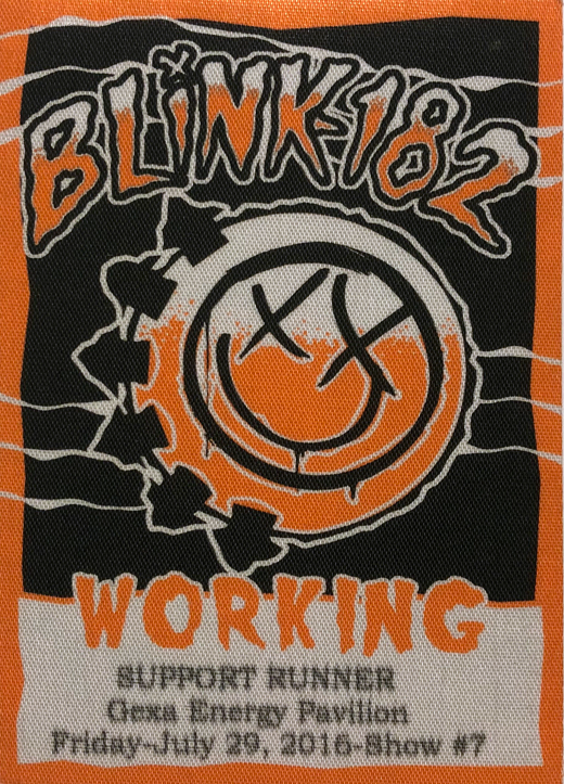 Blink 182 - 2016 Tour Backstage Working Pass
