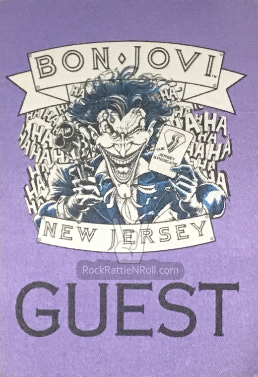 Bon Jovi - 1989 New Jersey Guest Backstage Pass