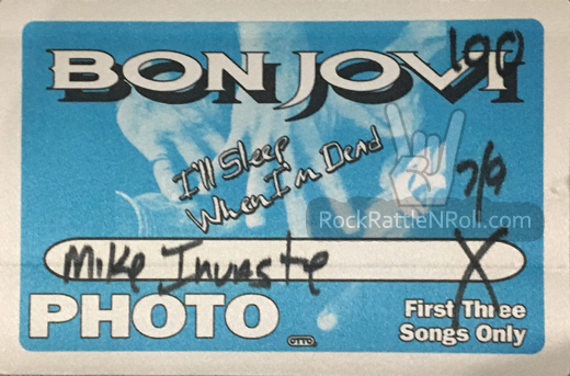 Bon Jovi - 1993 I'll Sleep When I'm Tour Photo Pass