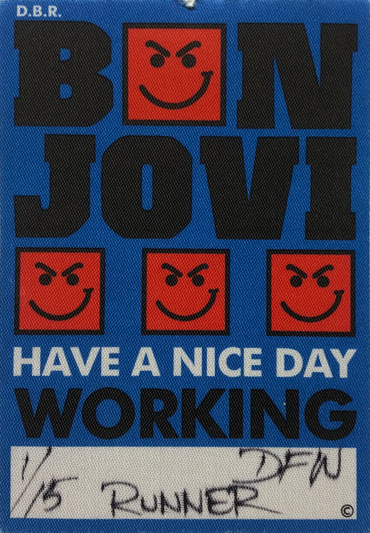 Bon Jovi - Have A Nice Day Tour Backstage Working Pass