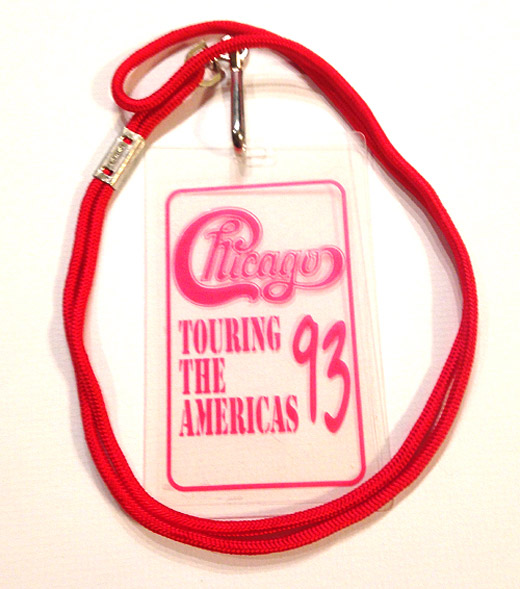 Chicago - 1993 Touring The Americas All Access Laminate Pass Clear Red Lanyard