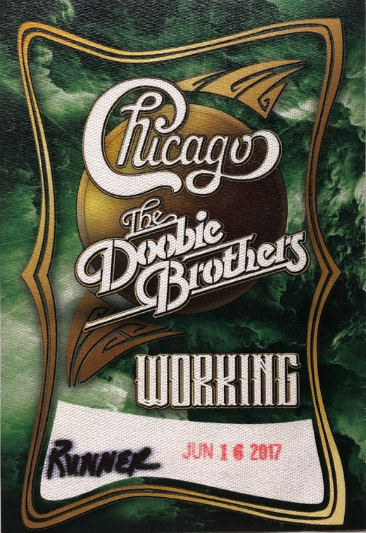 Chicago / Doobie Brothers - 2017 Tour Backstage Working Pass