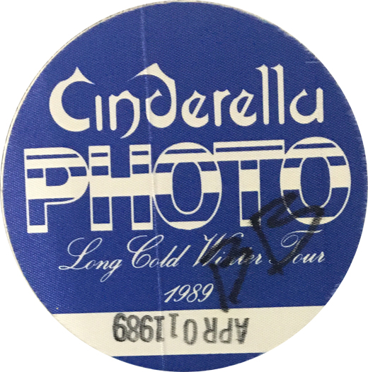 Cinderella - 1989 Cold Winter Tour Photo Pass