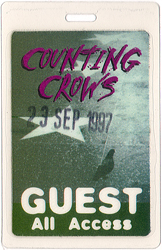 Counting Crows - Guest All Access Show Laminate Pass