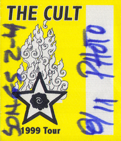 1999 The Cult Reunion Tour Photo Pass