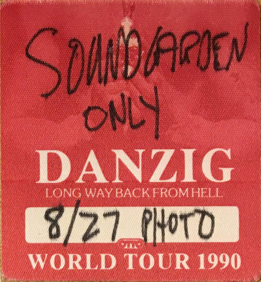 Danzig - 1990 Long Way Back From Hell World Tour Photo Pass