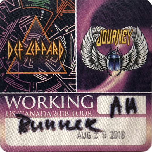 Def Leppard / Journey - 2018 Tour Backstage Working Pass