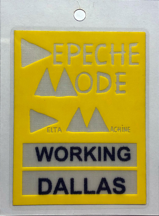 Depeche Mode - Delta Machine Tour Backstage Working Pass