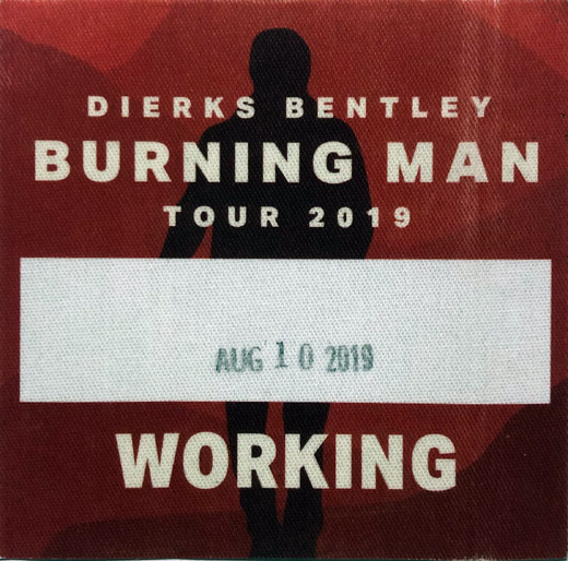 Dierks Bentley - 2019 Burning Man Tour Backstage Working Pass