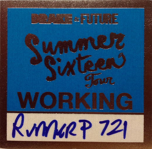 Drake / Future - Summer Sixteen Tour Backstage Working Pass