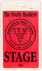 Everly Brothers - Stage Crew Show Laminate