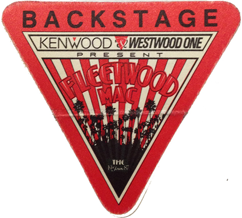Fleetwood Mac - 1987 Tango In The Night US Tour Stage Pass - Red