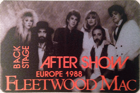 Fleetwood Mac - 1988 Greatest Hits European Tour After Show Pass