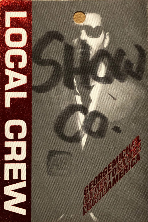 George Michael - 1991 Cover To Cover Tour Backstage Local Crew Pass Show Co