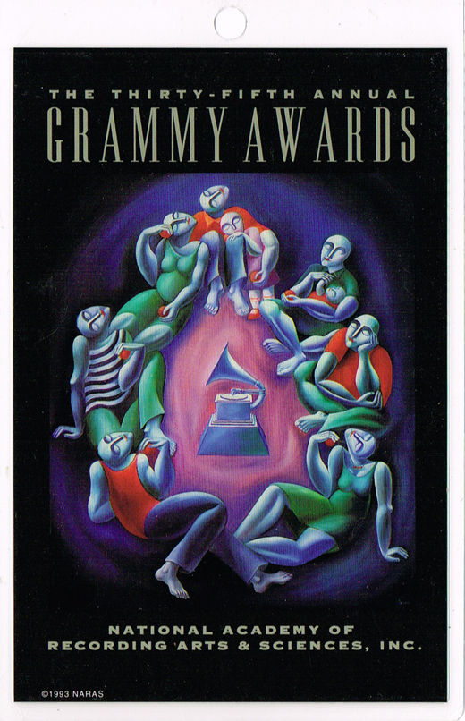 Grammy Awards - 35th Annual Laminated Pass