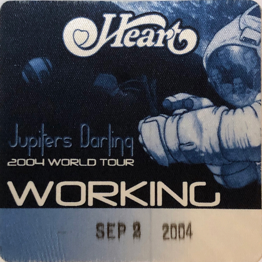 Heart - 2004 Jupiters Darling Tour Backstage Working Pass