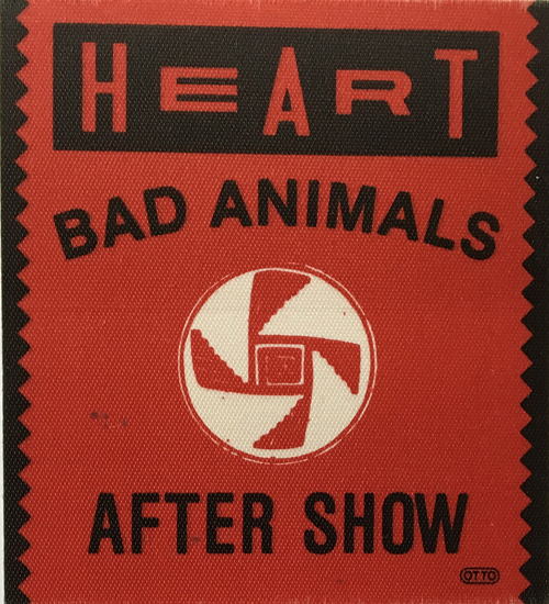 Heart - 1987 Bad Animals After Show Backstage Pass