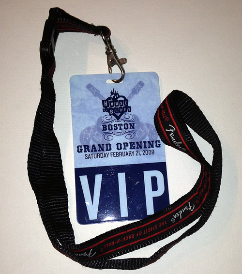 House of Blues - Grand Opening 2009 VIP Pass<