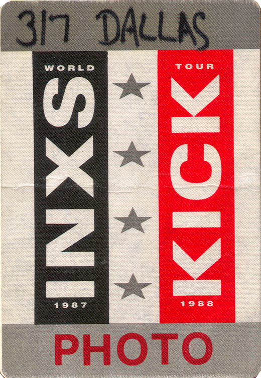 INXS - 1987-88 Kick Tour Photo Pass