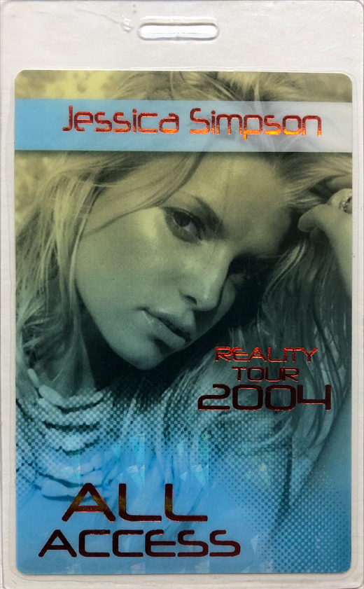 Jessica Simpson - 2004 Reality Tour All Access Backstage Laminate Pass